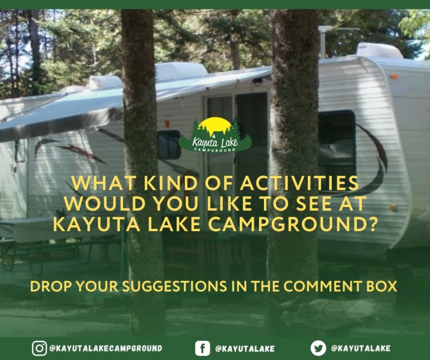 Hello campers!
What kind of activities would you like to see at Kayuta Lake Campground?
Follow us on ✨
Instagram! @kayutalakecampground
Twitter @kayutalake
Tiktok @kayutalakecampground
Book online: http://www.kayuta.com
#kayutalakecampground #camping #Kayuta #campfire