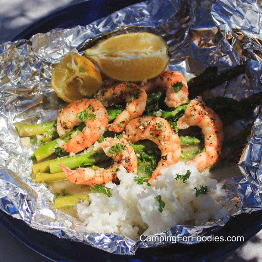 Shrimp And Asparagus Foil Packs: Easy & Fast Campfire Dinner