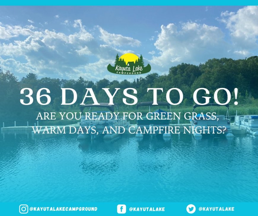 kayutalakecampground 36 days to go! Are you ready for green grass, warm days, and campfire nights?✨

Book online: http://www.kayuta.com
#kayutalakecampground #camping #Kayuta
#campfire #day #favorite #campingday
#36dayscountdown
