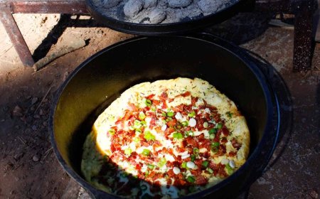 Savory Dutch Baby Dutch Oven Camping Recipe {Easy Breakfast}