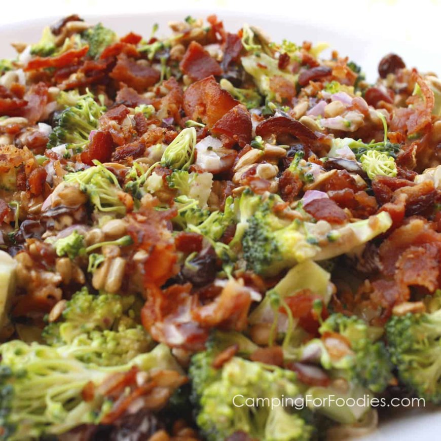 Broccoli Sunshine Salad: Sweet & Salty Cold Summer Salad