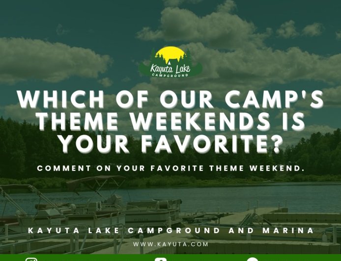 ???????????????????? ????????????????????????????!✨
Which of our camp's theme weekends is your favorite? Comment on your favorite theme weekend!
???????????????? ????????????: http://www.kayuta.com
#kayutalakecampground
#Kayuta