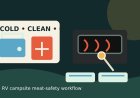 Grill-to-fridge meat safety at an RV campsite