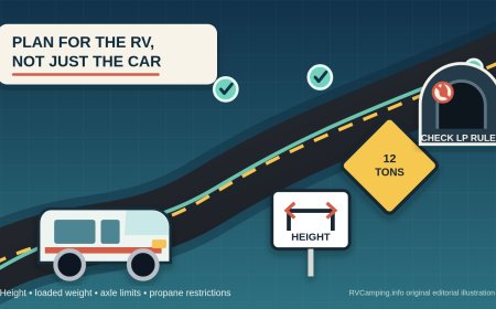 The RV route-clearance check: four limits a car map can miss