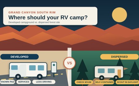 Grand Canyon South Rim RV Camping: Developed Campground or Dispersed Site?
