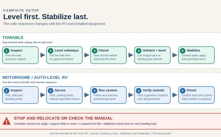 Safe RV leveling and stabilizing: the right setup order