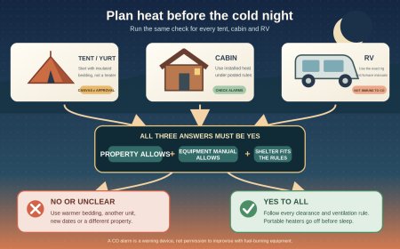 Cold-night glamping: a safer heat plan for RV, tent and cabin groups