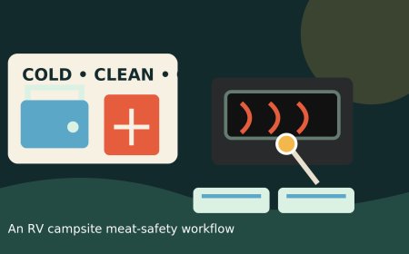 Grill-to-fridge meat safety at an RV campsite