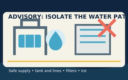 Boil-water advisory in an RV kitchen: protect the tank, lines, and ice