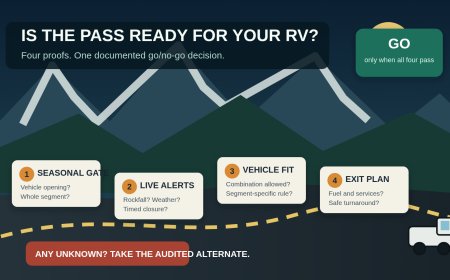 How to verify an RV route across a seasonal mountain pass