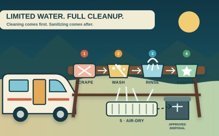 How to wash campsite dishes when water is limited