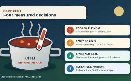 Camp chili without the temperature guesswork: cook, hold, cool and reheat