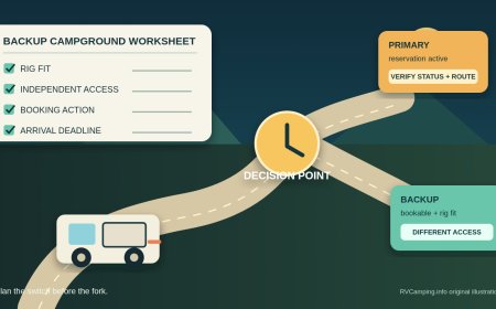 Your reserved campground changed: build a backup RV route before departure