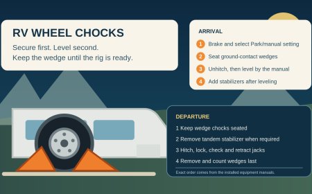 RV wheel chocks: the setup and departure order that prevents rollaway