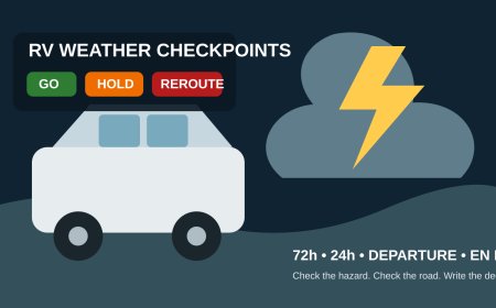 RV trip weather checkpoints: a go, hold, or reroute plan