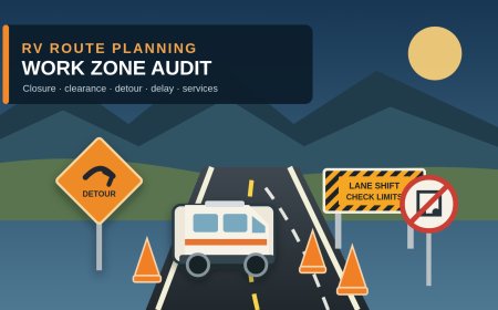 Plan an RV route through highway work zones without guessing