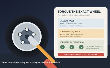RV wheel-lug-nut torque checks: use the manual, sequence, and recheck limit