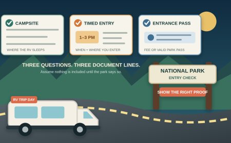 A campground reservation is not a timed-entry reservation: the RV trip checklist