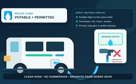 Plan an RV potable-water refill without guessing at the spigot