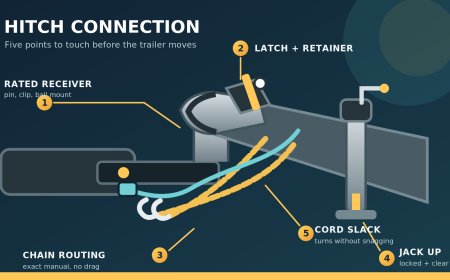 RV trailer hitch, coupler, and safety-chain pretrip check