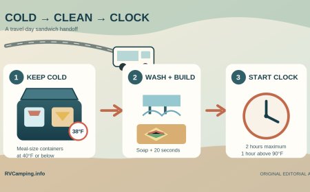 Deli sandwiches on an RV travel day: pack cold, assemble clean, serve by the clock