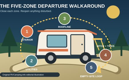 The five-zone RV campsite departure walkaround