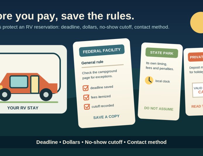 Campground Cancellation Rules: What to Save Before You Pay