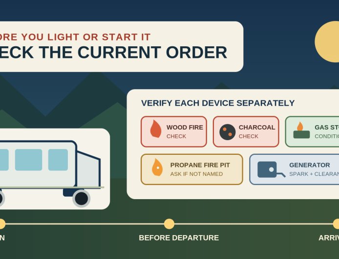 Check the fire rules, not the fire ring: an RV trip-planning routine