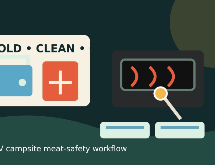 Grill-to-fridge meat safety at an RV campsite