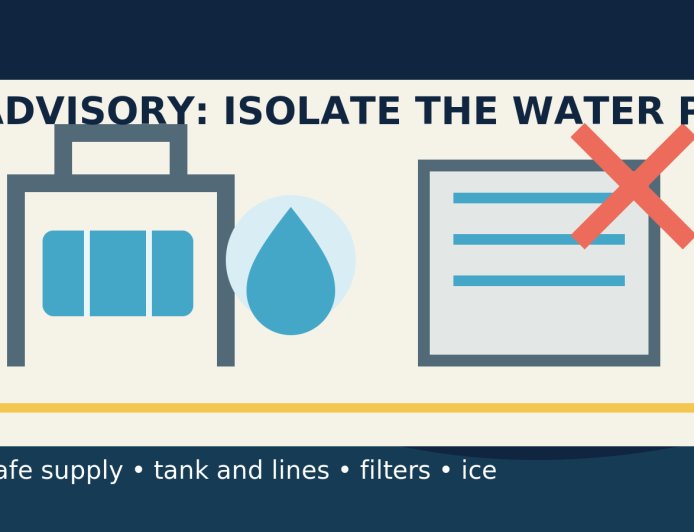 Boil-water advisory in an RV kitchen: protect the tank, lines, and ice