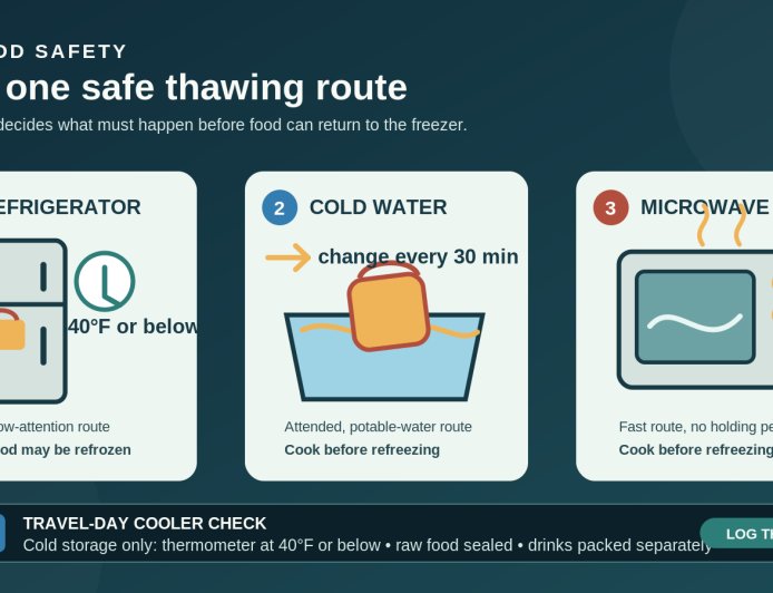 How to thaw frozen food safely in an RV