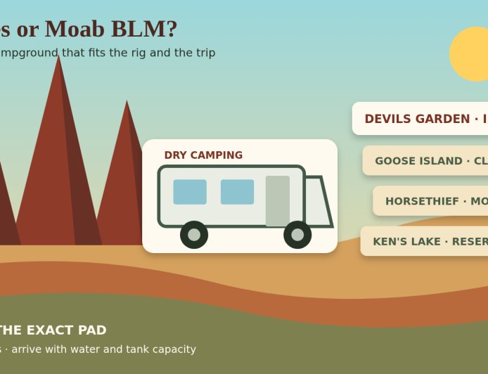 Devils Garden or BLM camping near Moab: which campground fits your RV?