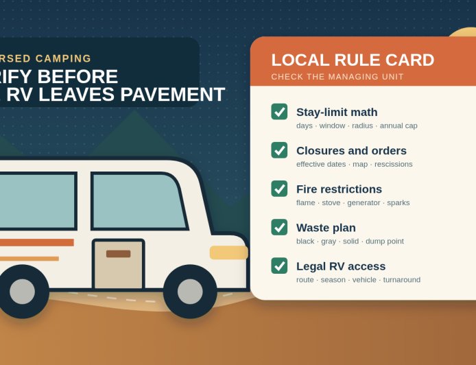 Before you take an RV onto BLM or Forest Service land, run this rules check