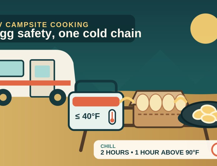 Egg safety at an RV campsite: from the store to leftovers