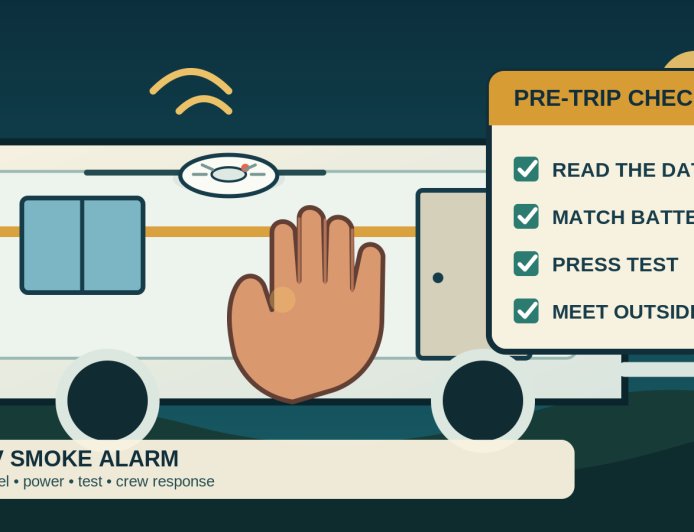 Check your RV smoke alarm before the wheels move