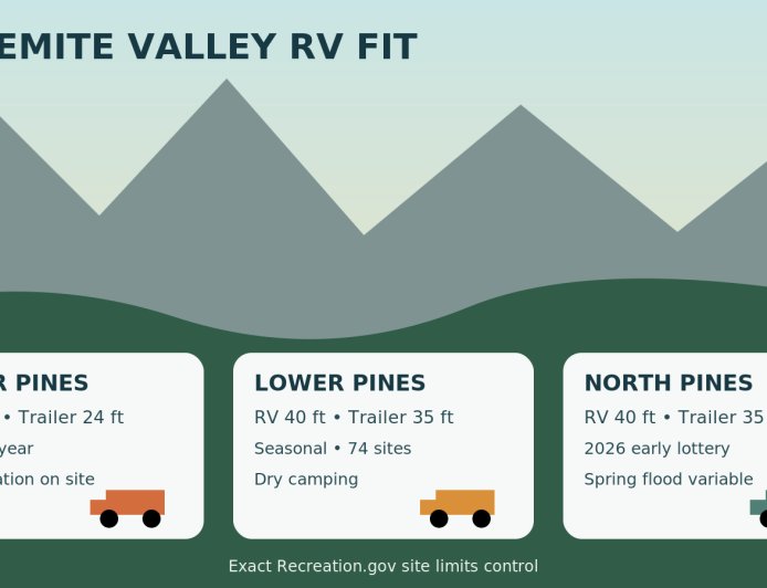 Upper Pines, Lower Pines, or North Pines: which Yosemite Valley campground fits your RV?