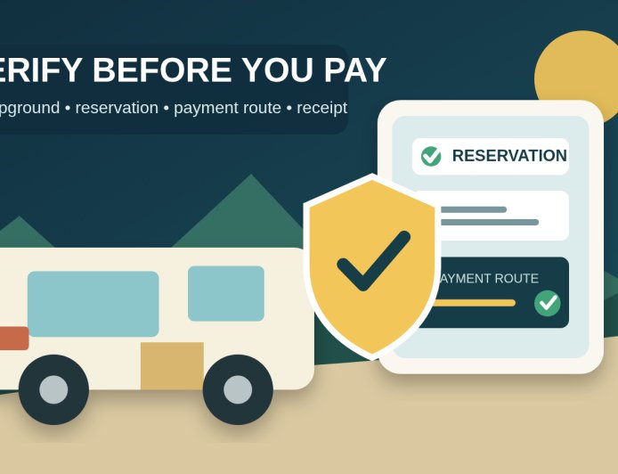 Before you pay: a campground reservation scam check for RV trips