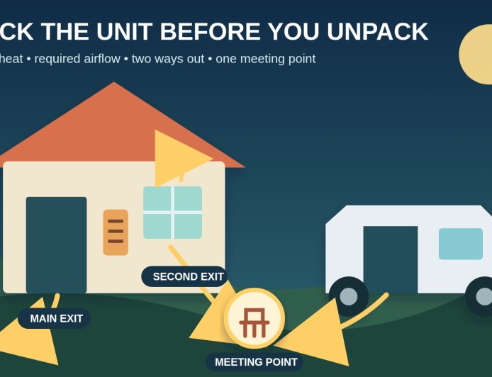Before you unpack: check glamping heat, ventilation and both ways out