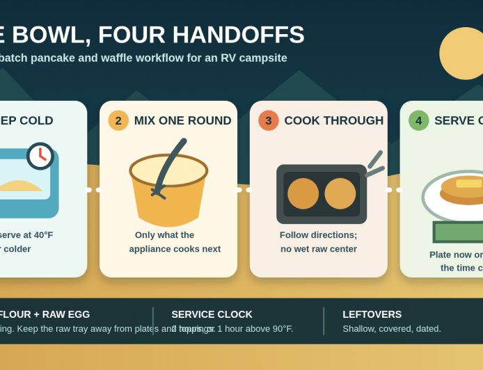 One bowl at a time: safer pancakes and waffles at an RV campsite