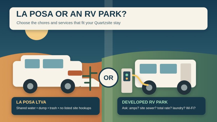 La Posa LTVA or an RV Park? A Quartzsite Stay Decision Guide