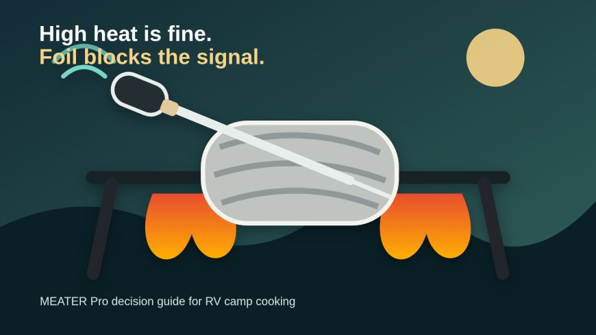 MEATER Pro review for RV camp cooking: high heat, but not through foil