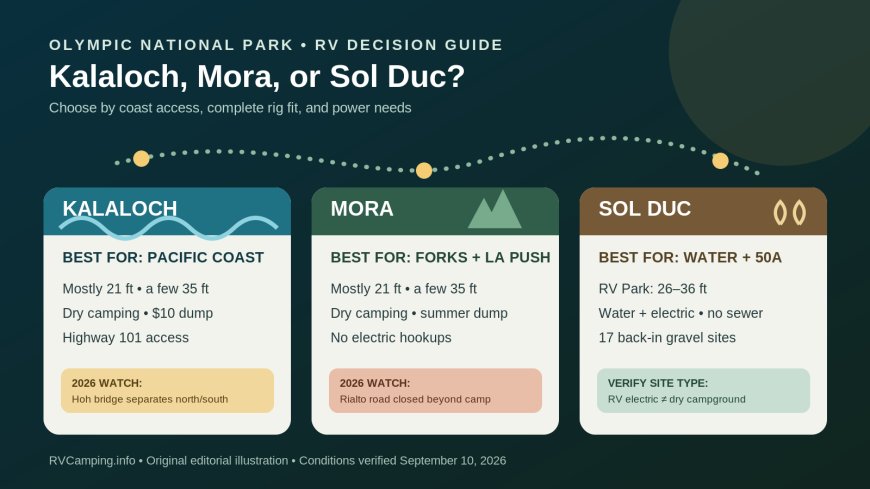 Kalaloch vs. Mora vs. Sol Duc: which Olympic campground works best for your RV?
