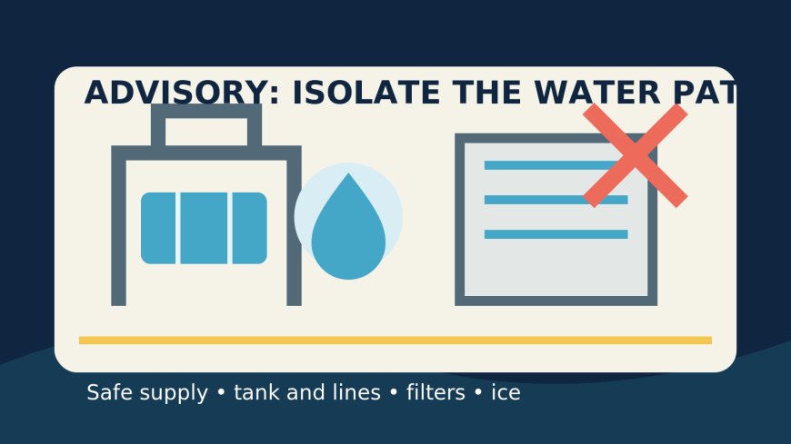 Boil-water advisory in an RV kitchen: protect the tank, lines, and ice