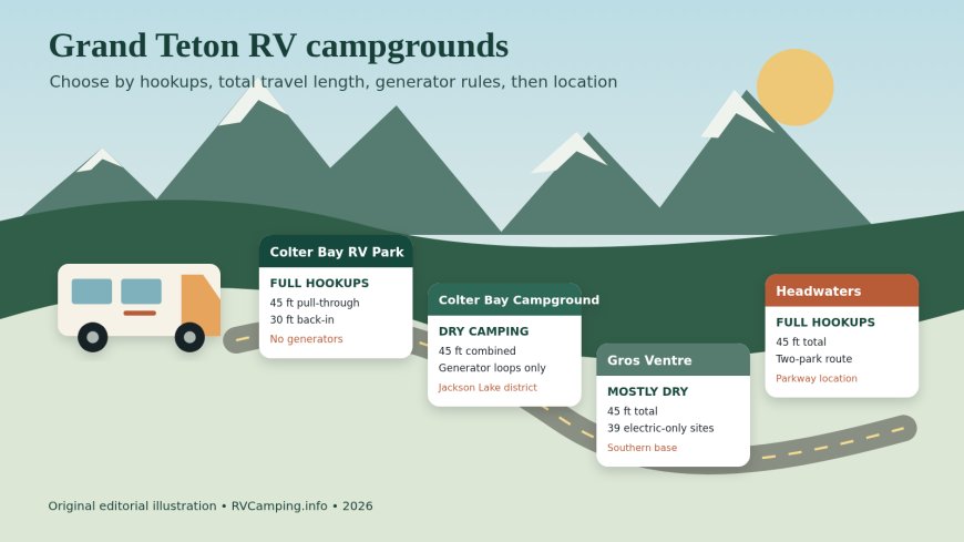 Grand Teton RV campgrounds compared: Colter Bay, Gros Ventre, or Headwaters?
