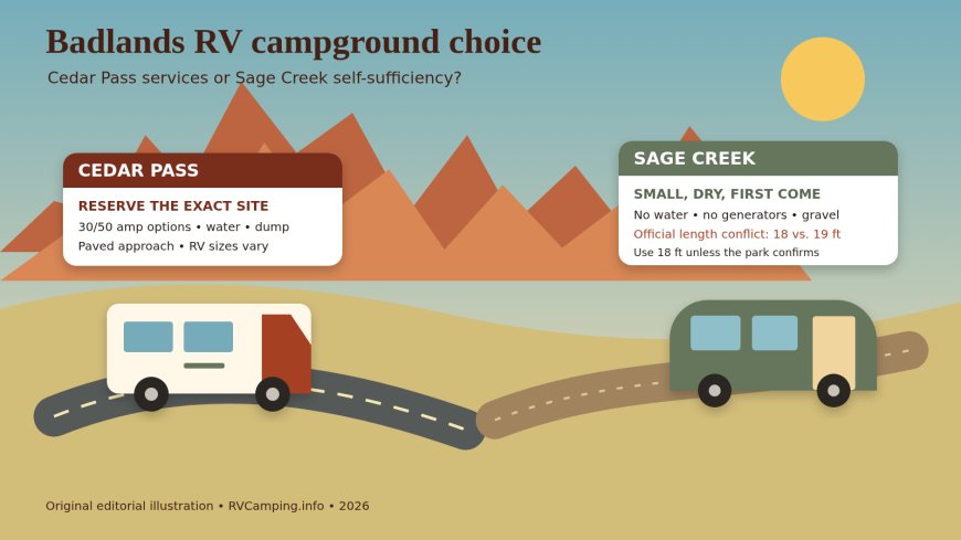 Cedar Pass vs. Sage Creek: which Badlands campground fits your RV?