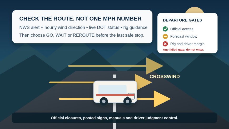 How to check RV crosswinds and high-wind closures before departure