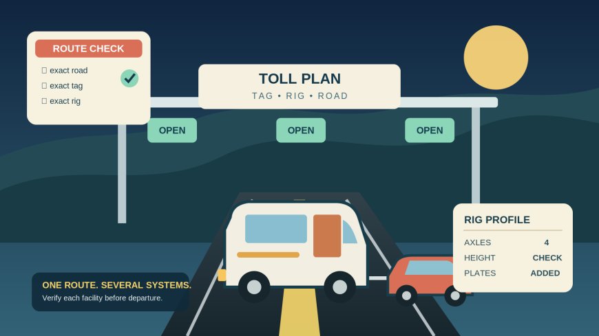 RV toll-road planning: choose a transponder route by route