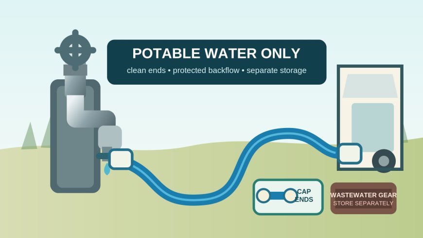 Keep your RV drinking-water hose and campground spigot sanitary