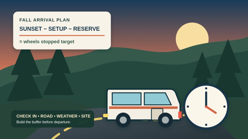 Beat sunset to the campsite: an RV arrival-time worksheet for fall