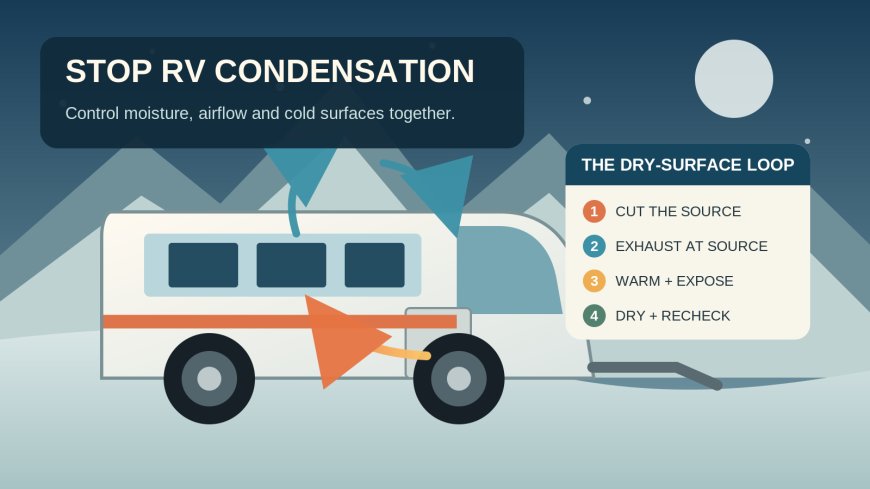Stop RV condensation in cold weather: a source-to-surface control plan